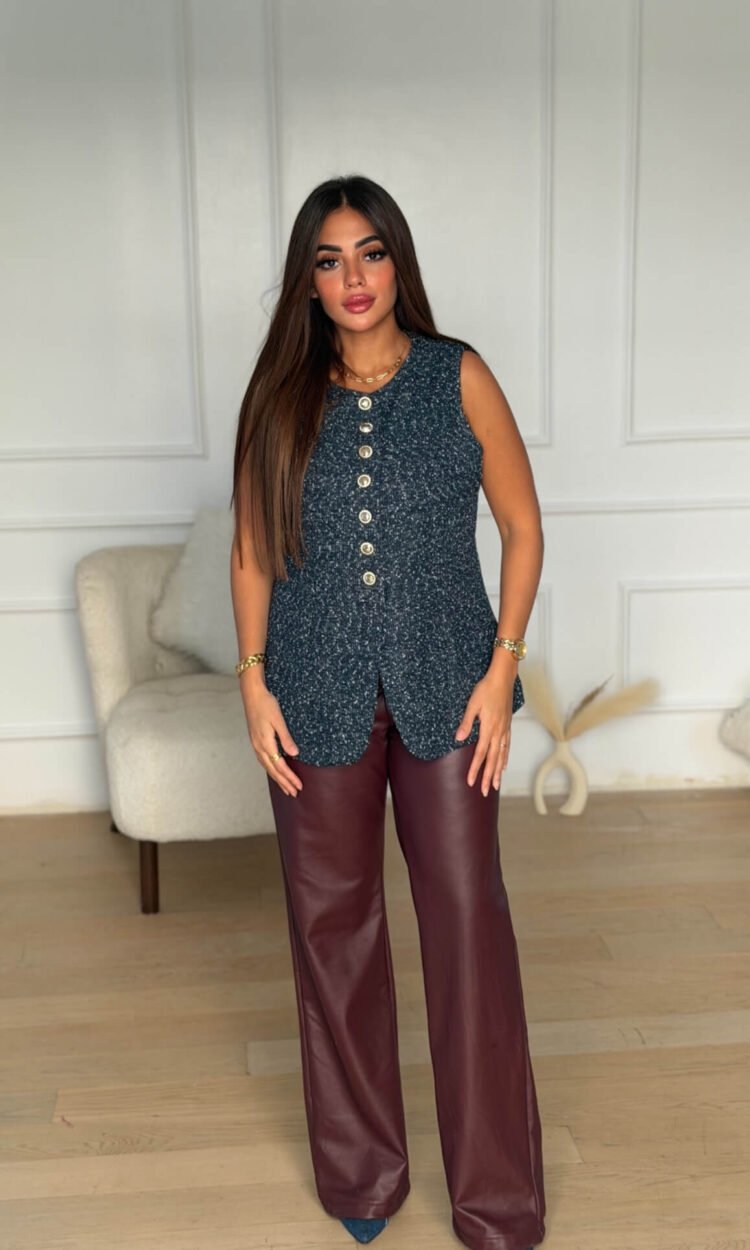 Wide-Leg Leather Pants