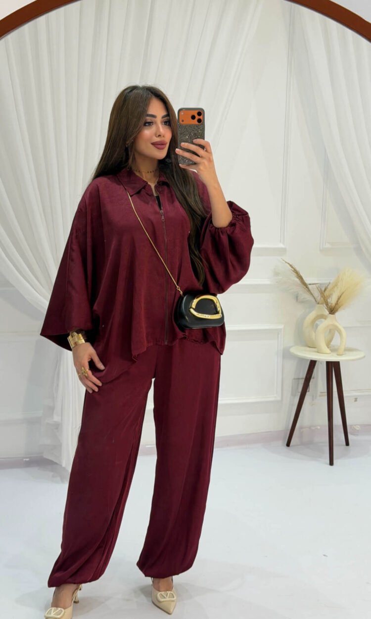 Elegant Satin Two-Piece Suit