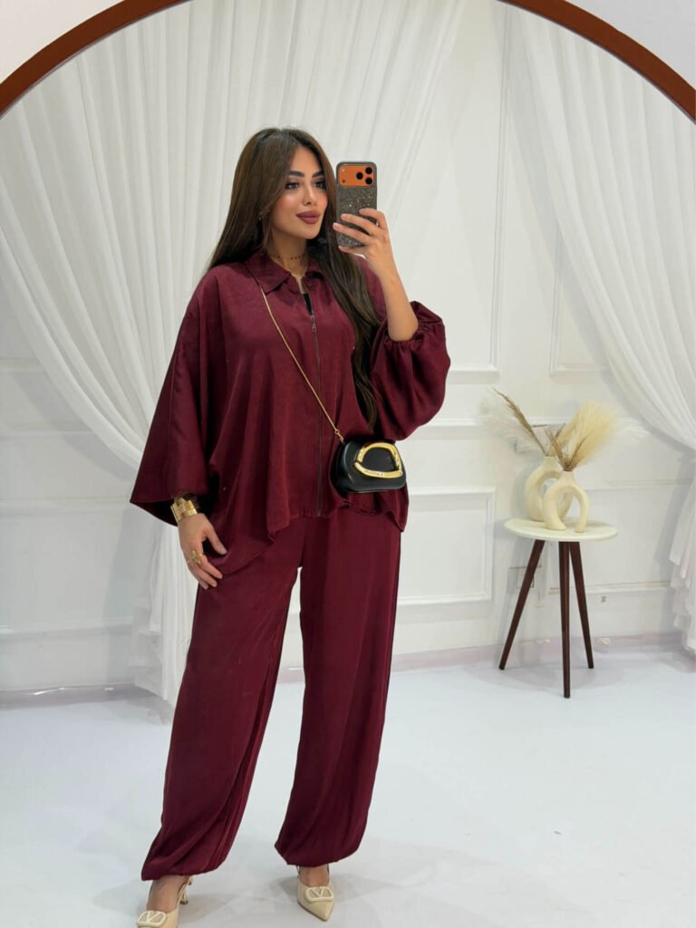 Elegant Satin Two-Piece Suit