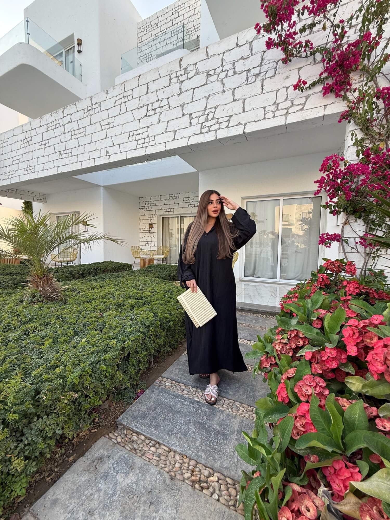 Free Size Striped Linen Dress - Image 4