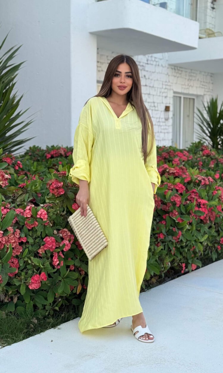 Free Size Striped Linen Dress
