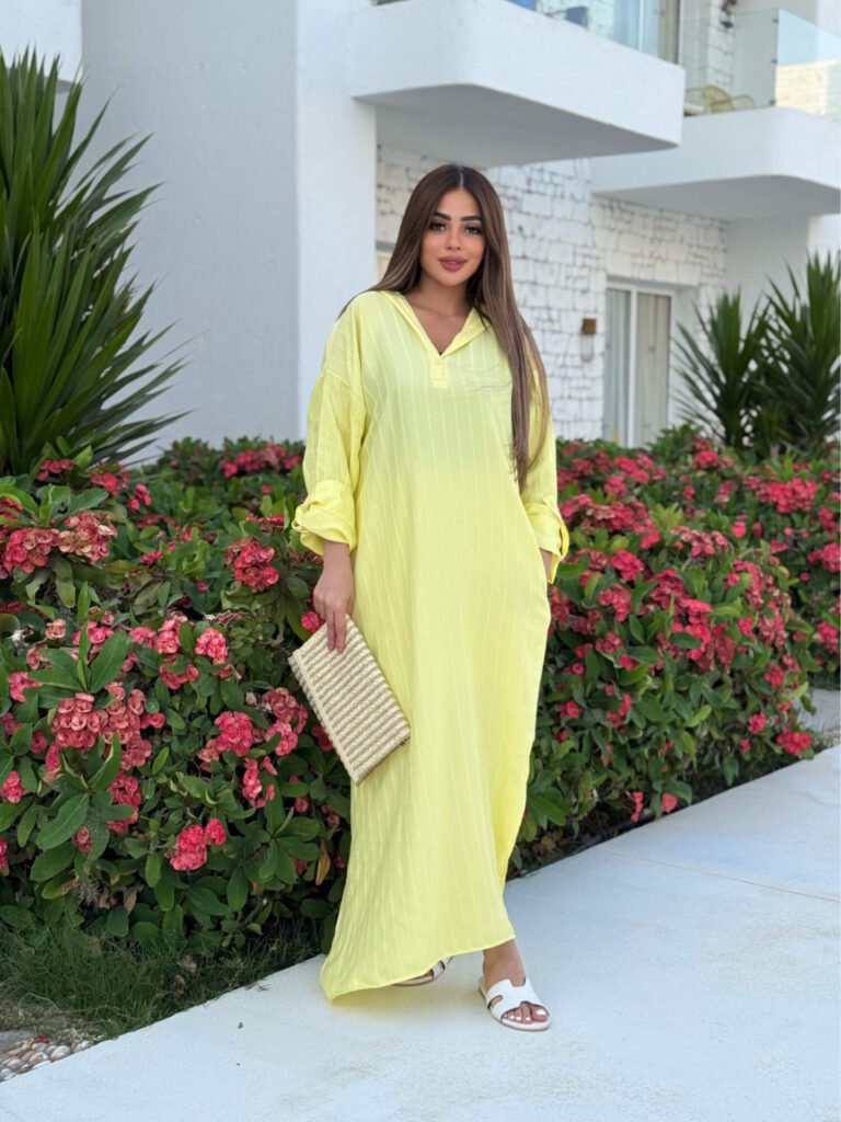 Free Size Striped Linen Dress
