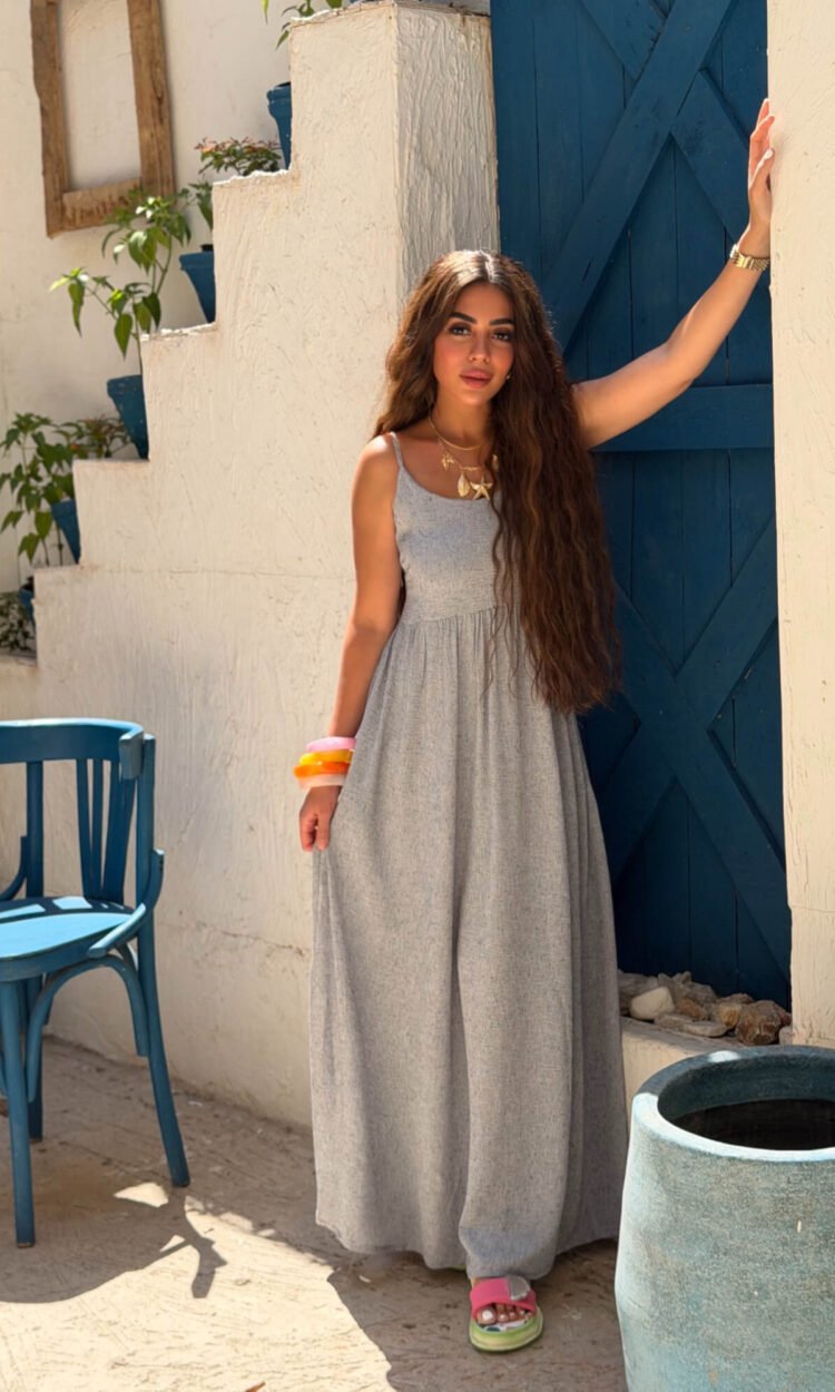 Linen Blend Dress – Free Size