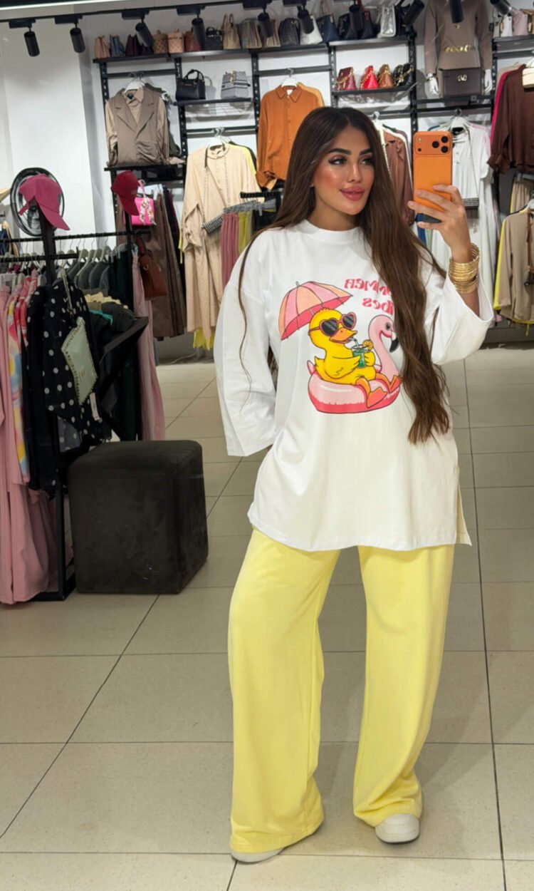 Duck Print Oversized T-Shirt – Free Size