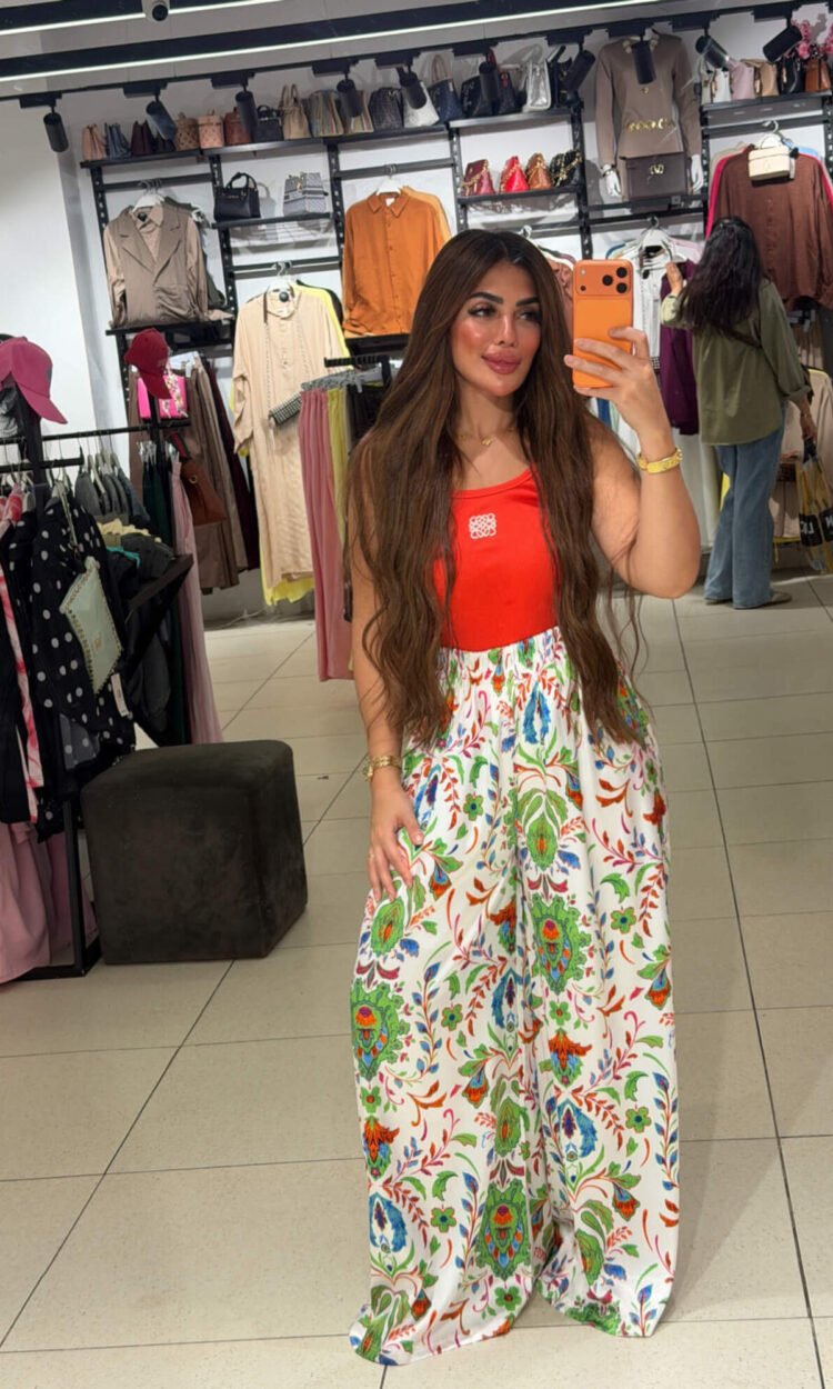 Floral Satin Pants – Free Size