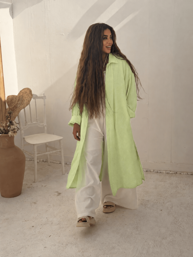 Linen Shirt Dress – Free Size